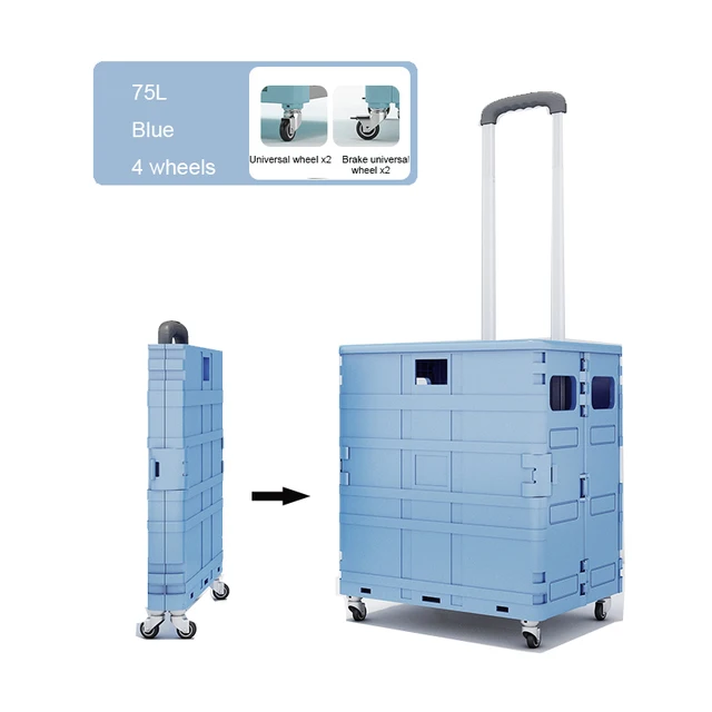 Hordozható Otthoni Élelmiszerbolt Kosár Expressz Összecsukható Húzó Rúd Sofőr Kocsi Kis Piknik