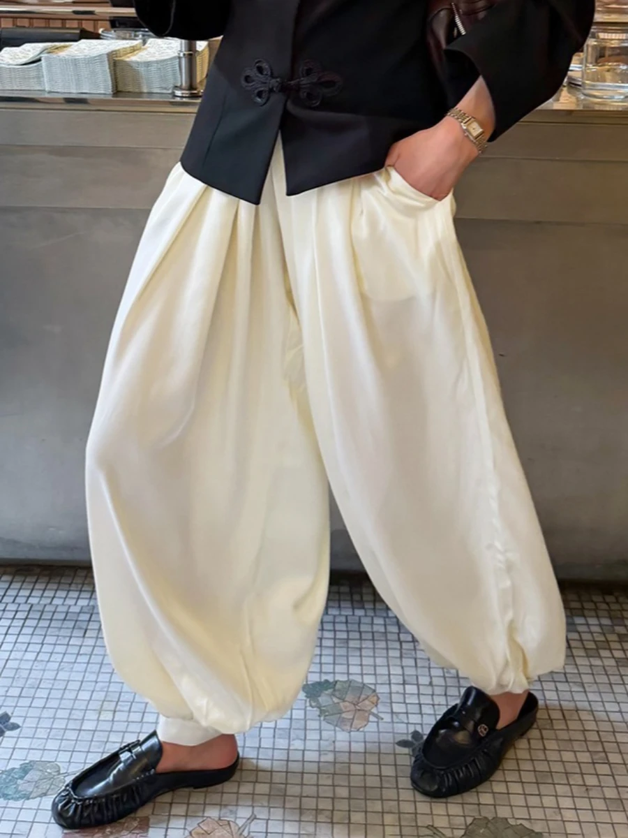 LIinar 2026 Spring Summmer Pant Women Stylish Versatile High-waisted Harem Pants Lightweight Flowing Loose-fitting Pant
