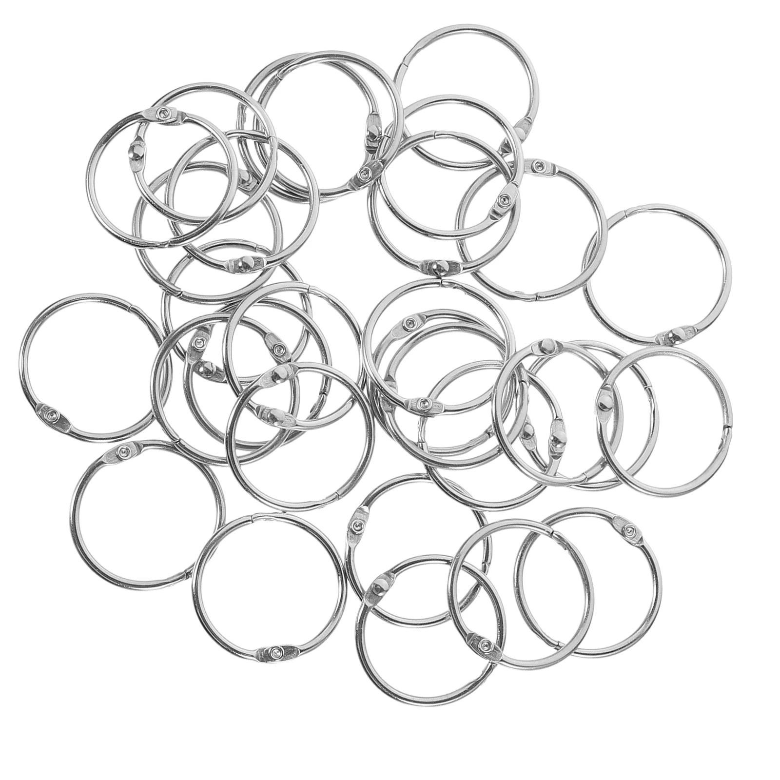 

50Pcs Loose Leaf Rings Ring Clips Binding Rings Rings for Note Metal Rings Diy Book Rings