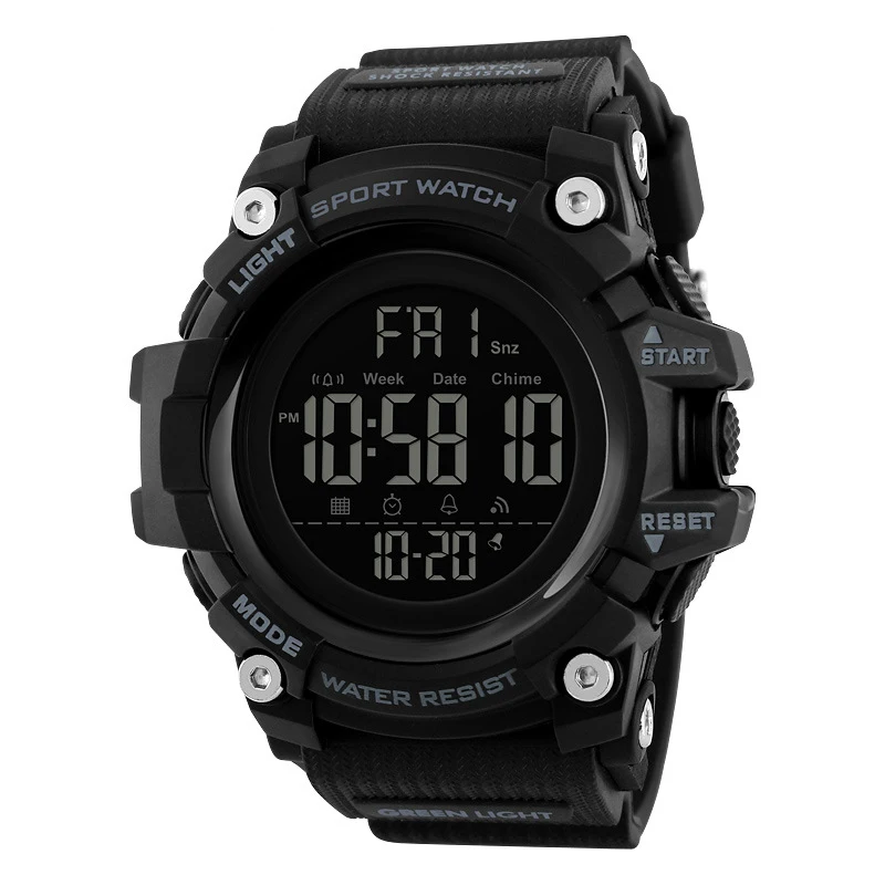 YIKAZE 50MM Big Dial Sports Watches Military Countdown Stopwatch Sport Watch LED Digital Men's Watch Waterproof Electronic Clock 2