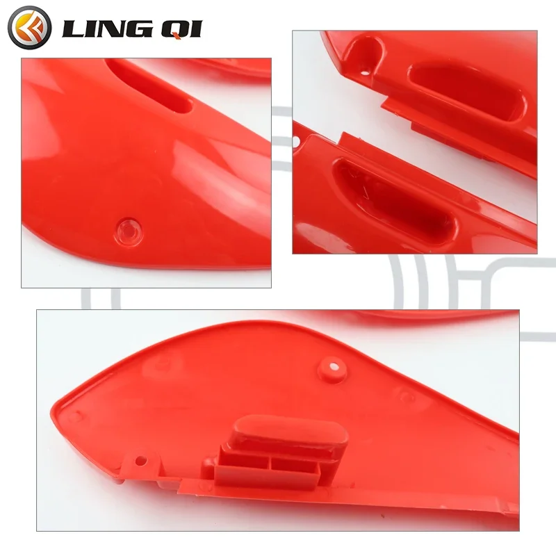 LINGQI RACING Motorcycle KLX110 Rear Side Left Right Mudguard Fender For KLX 110 2013 Dirt Pit Bike Accessories