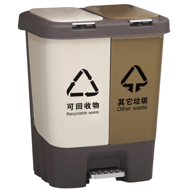 

Recycle Bin Waste Trash Can Dry Wet Seprit Eco Friendly Open Top Trash Can Kitchen Big Poubelle De Cuisine Rubbish Bin YH5LJT