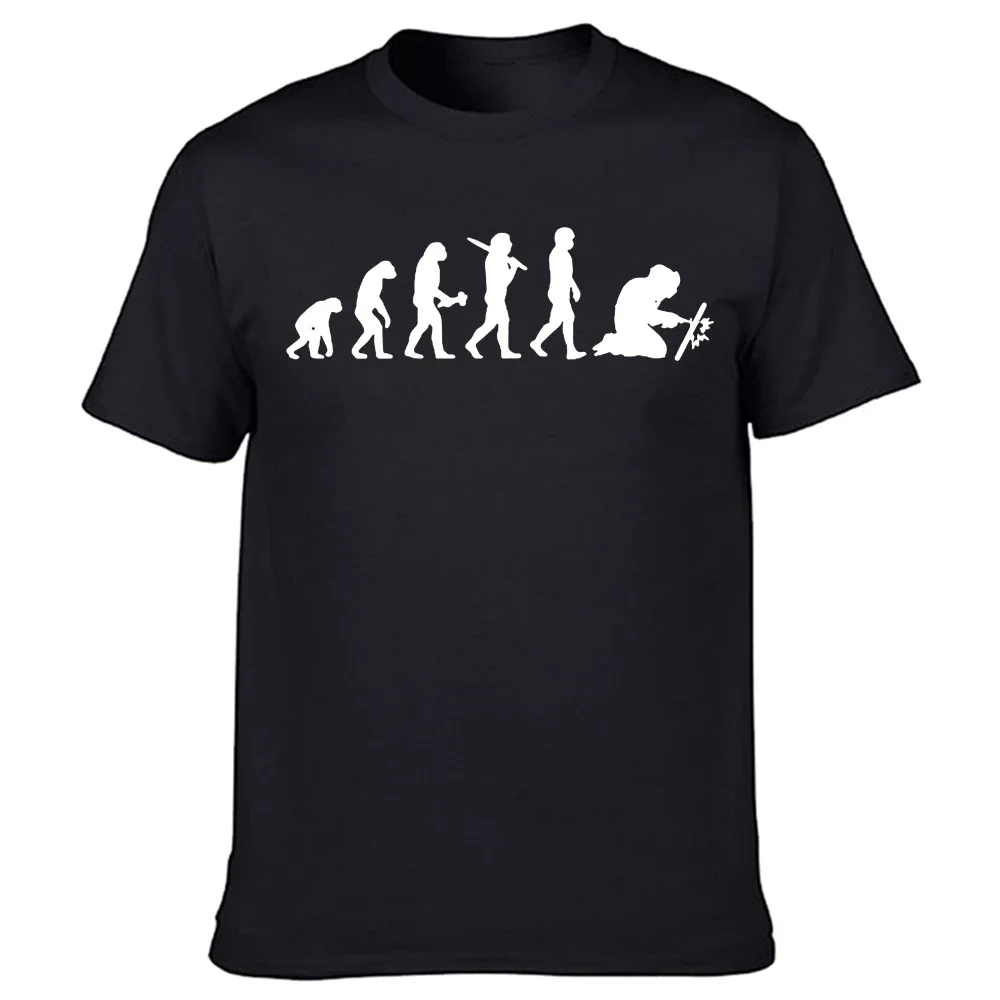 Neuheit Super Lustig Schweißen Essen Schlaf Schweiß Wiederholen T-Shirt Schweißer Evolution Mode Streetwear T Shirt Kurzarm Top Tees