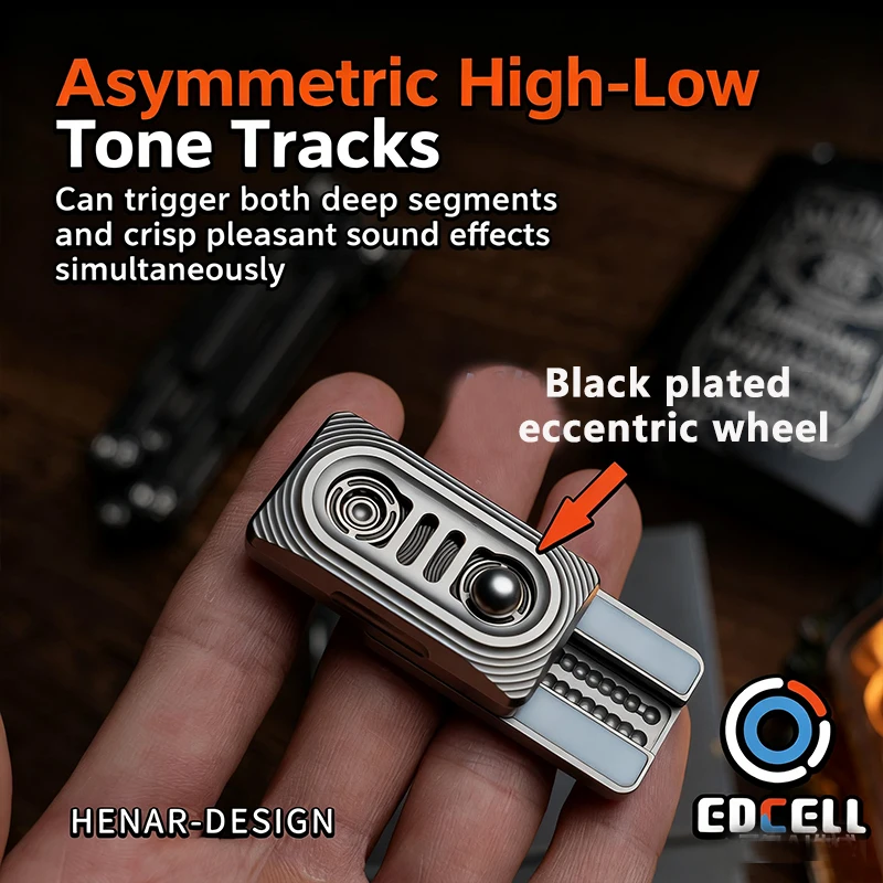 EDCELL TapeDrive Titanium Brass Fidget Toys Metal Fidget Toy