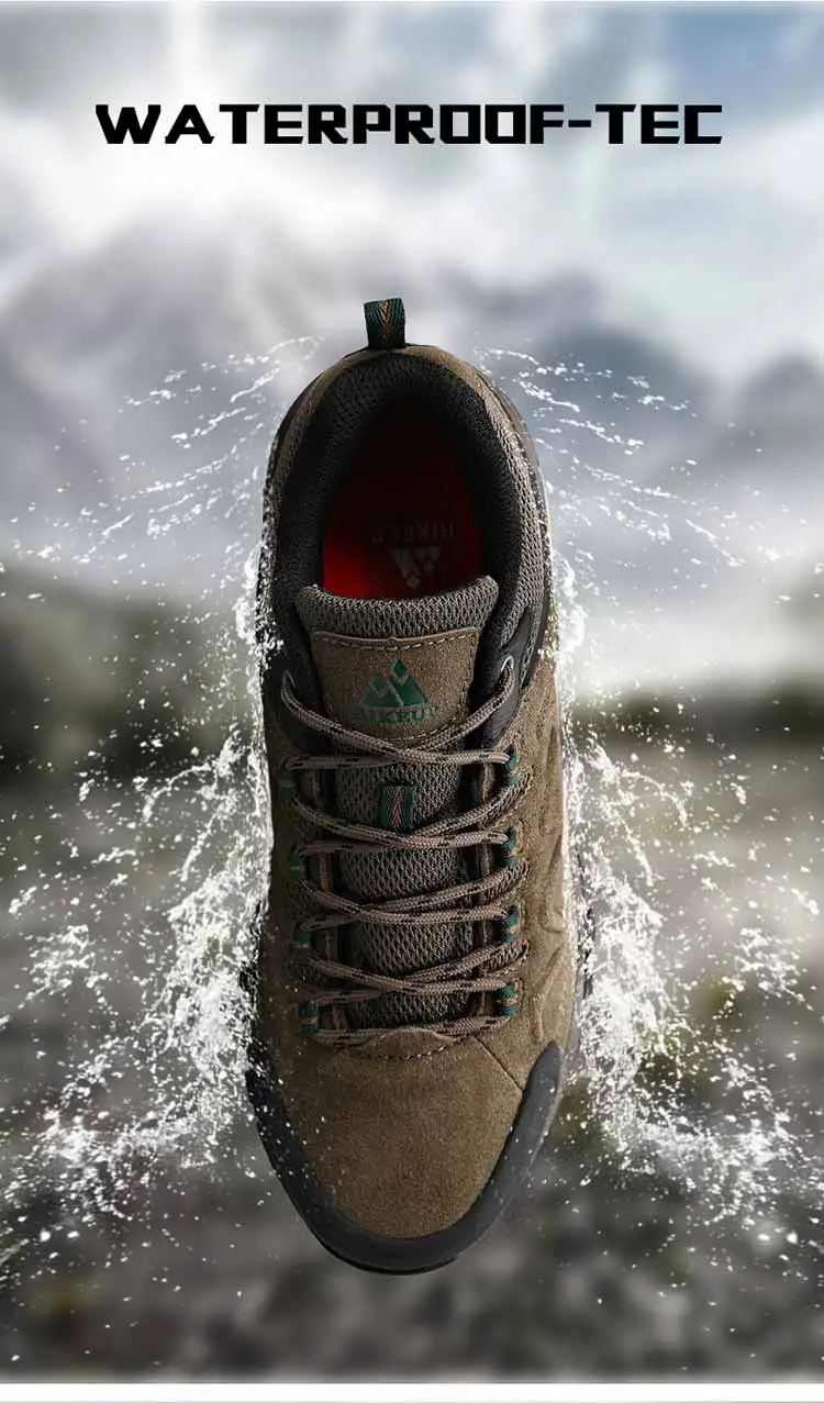 Description Picture 6 of itemHIKEUP Leather Men's Outdoor Hiking Shoes Tourist Trekking Sneakers Mountain Climbing Trail Jogging Shoes For Men Factory Outlet