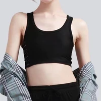 Classeur de poitrine respirant pour femmes, 1 pièce, boucle latérale, gilet court, sous-vêtements, débardeurs, Bandages enveloppants de poitrine sans fil 3