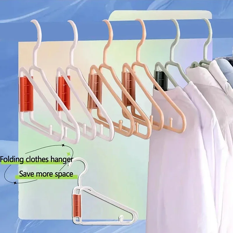 5PC Folding Clothes Hangers Towel Rack Clothes Hangers Home Storage Hooks Home Storage Hooks Towel Rack Portable Space-Saving