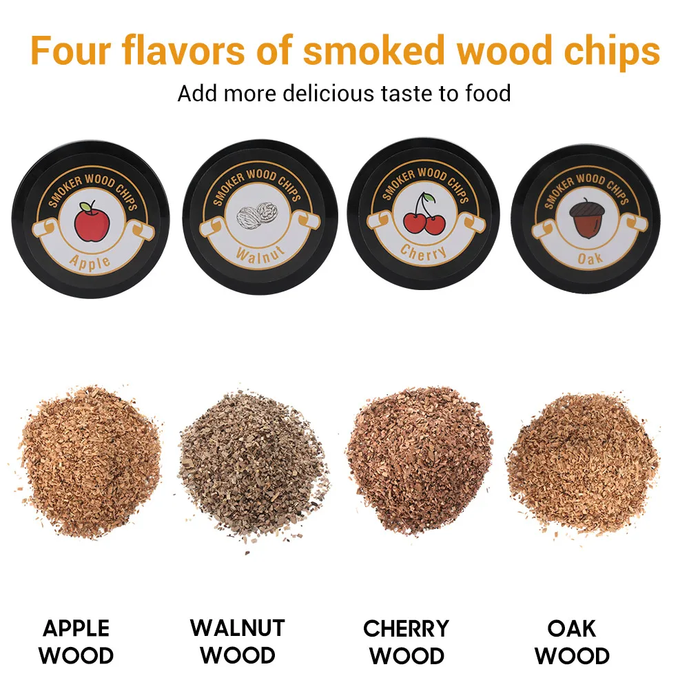 BORUiT New Smoking Gun Cold Smoker Generator Set BBQ Wood Chips For Smoking Cooking Meat Burn Smokehouse Cooking for BBQ Grill