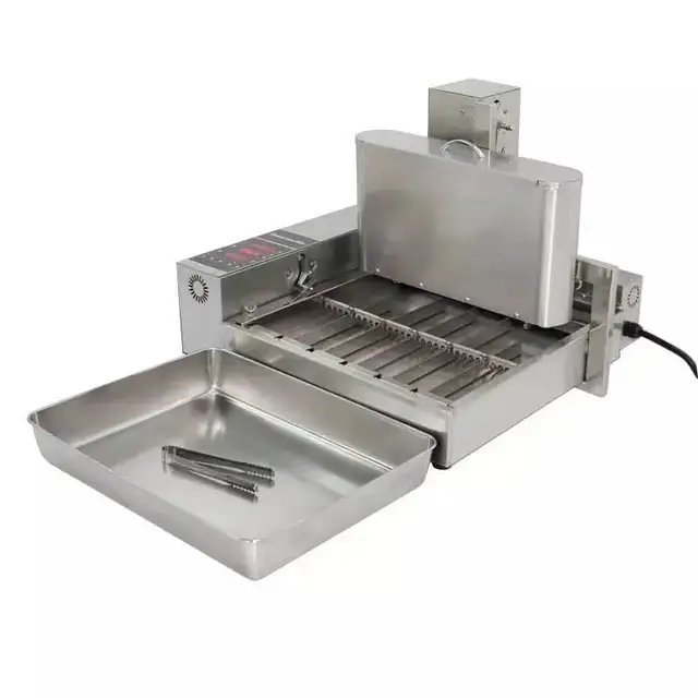 Friggitrice automatica per ciambelle 1500-2000 pezzi Mini macchina per ciambelle a quattro file Attrezzatura da cucina commerciale 3