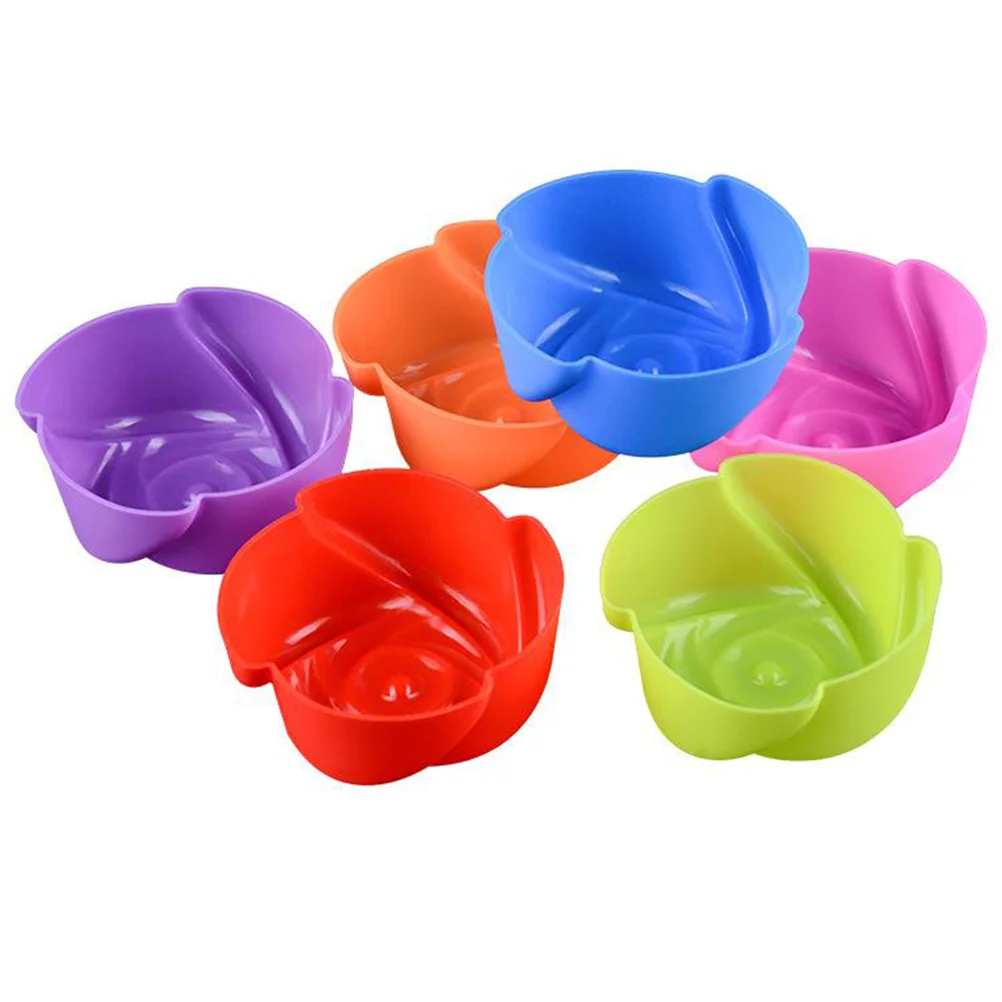 

12 Pcs Molder Muffin Cup Cake Decorating Round Silicone Cups Baking for Chocolate
