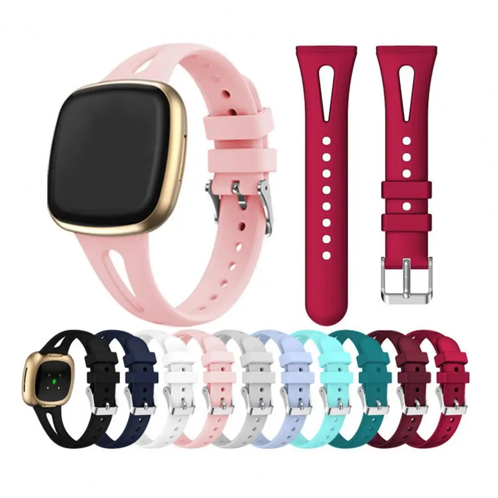 Cinturino In Silicone Per Fitbit- Versa 3 Smart Watch Double-Buck Waterproof Small Large Women Men Bracciale Band Per Cinturino Fitbit- Sense