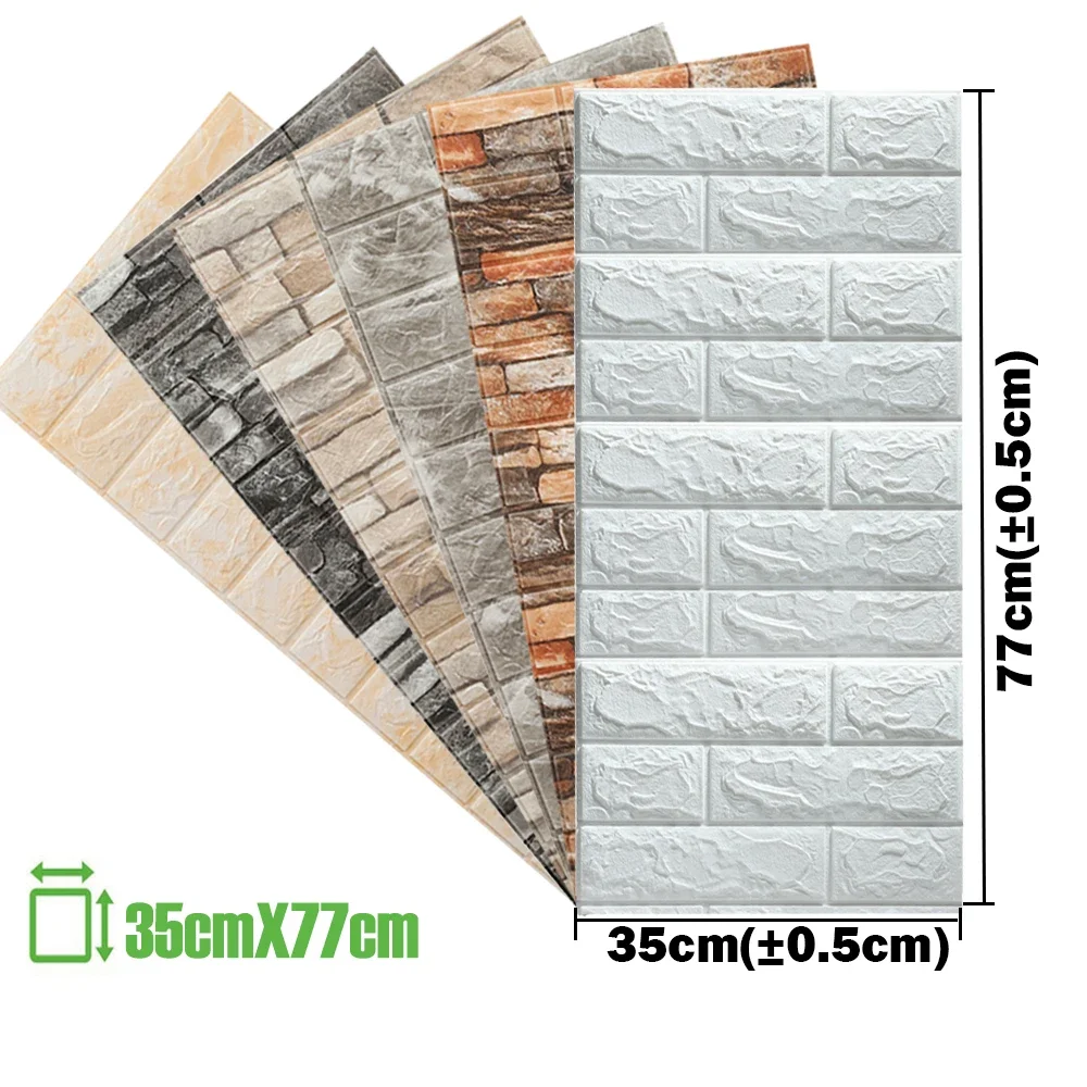 3D Decorative Wall Stickers Adhesive Wallpaper Waterproof Interior Panels Home Decor