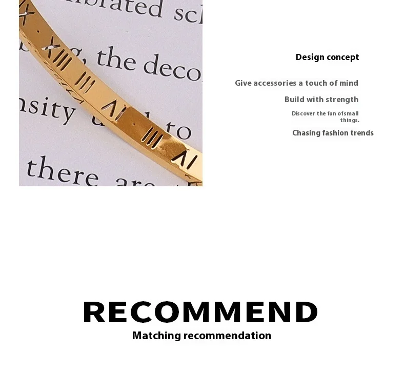 Neue Instagram-Modenische, vielseitiges digitales Diamant-Set, schmale Version, Armband aus Titanstahl, vergoldeter Schmuck für Frauen_voghion.com