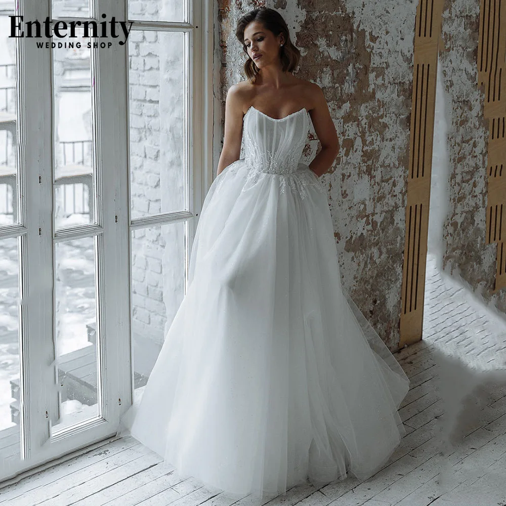 Strapless Wedding Dresses With Diamonds Puffy