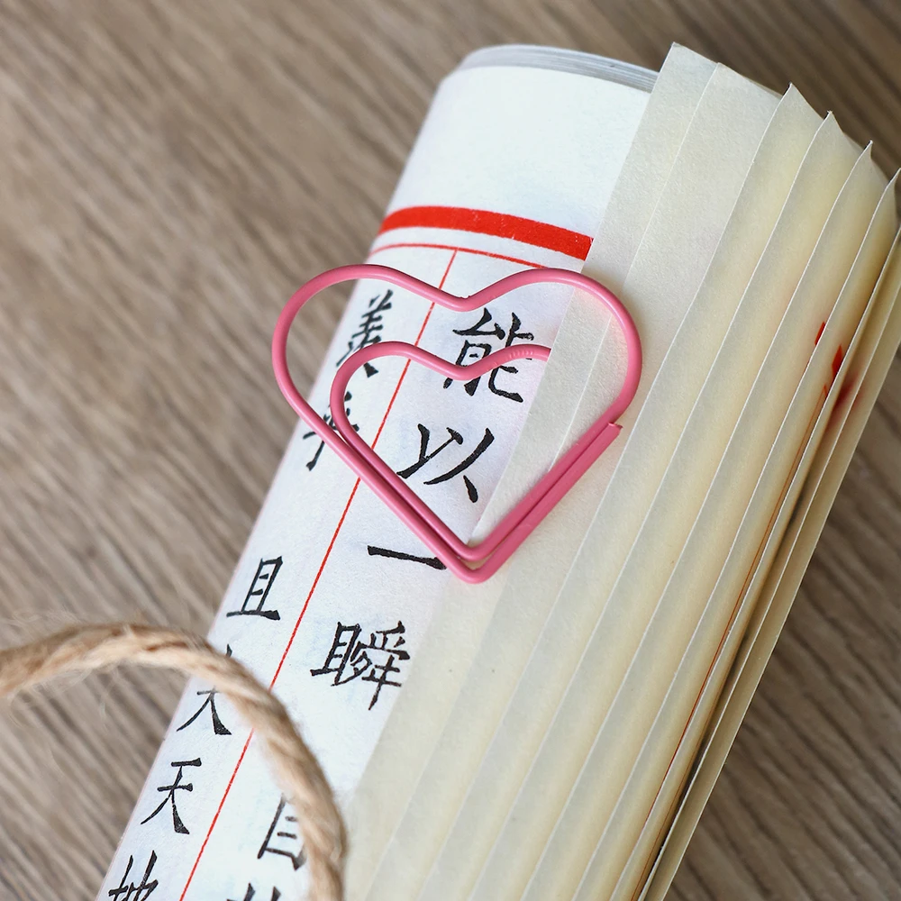 Paper Clips Binder Clips Metal Clamp Clips Book Clips 30pcs/set Heart Bookmark