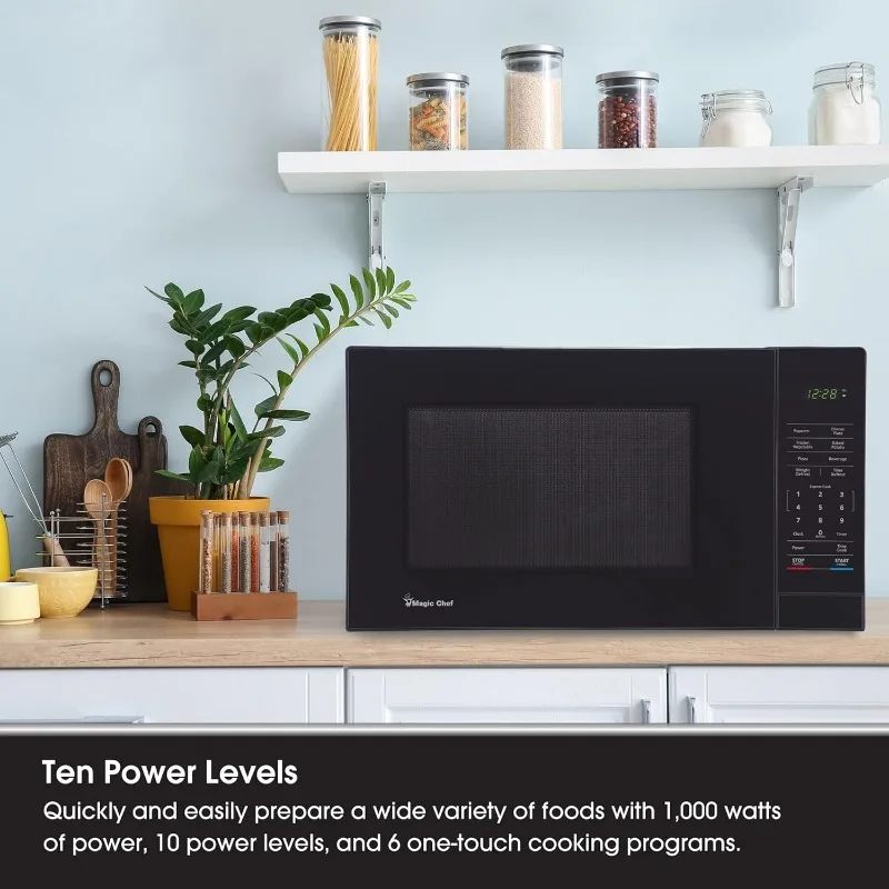 Magic Chef Countertop Microwave Oven, Small and Compact, 1000 Watt, 1.1 Cu Ft, Black 5