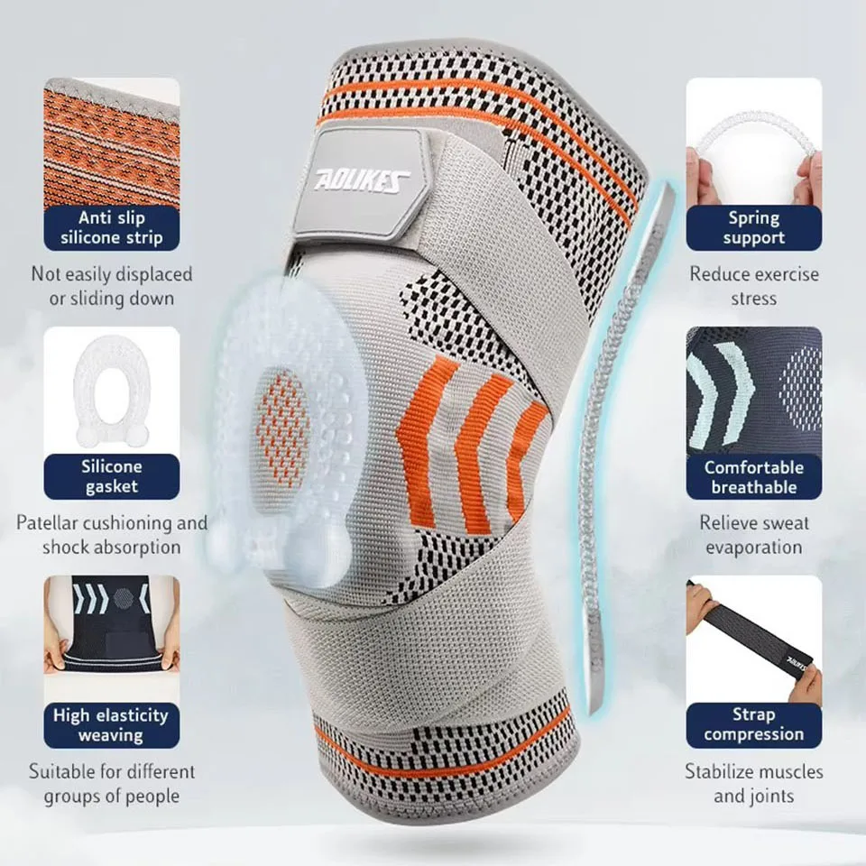 1PC Knee Support Braces Strap Elastic Sport Bandage Compression Protector Pad Relieves Gym Knee Pads Injuries Volleyball knee support,knee pads,fitness elastic bandages