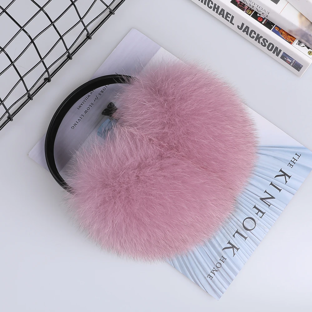 Real Fox Raccoon Fur Hang Ear Cover Warm Winter Earmuffs Headwear Ear Muffs Earmuffs Cold Ear Warmer Ear Protection Headband