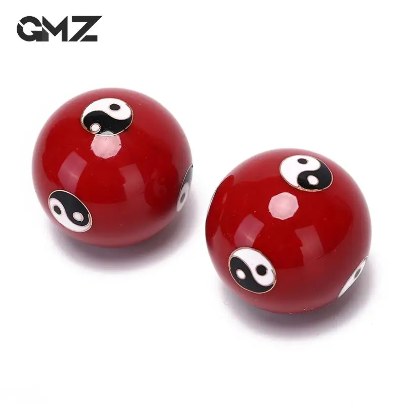 1Pair Hand Finger Exercise Meditation Ball With Box Chinese Yin Yang Fitness Handball Stress Relief Improve Blood Circulation