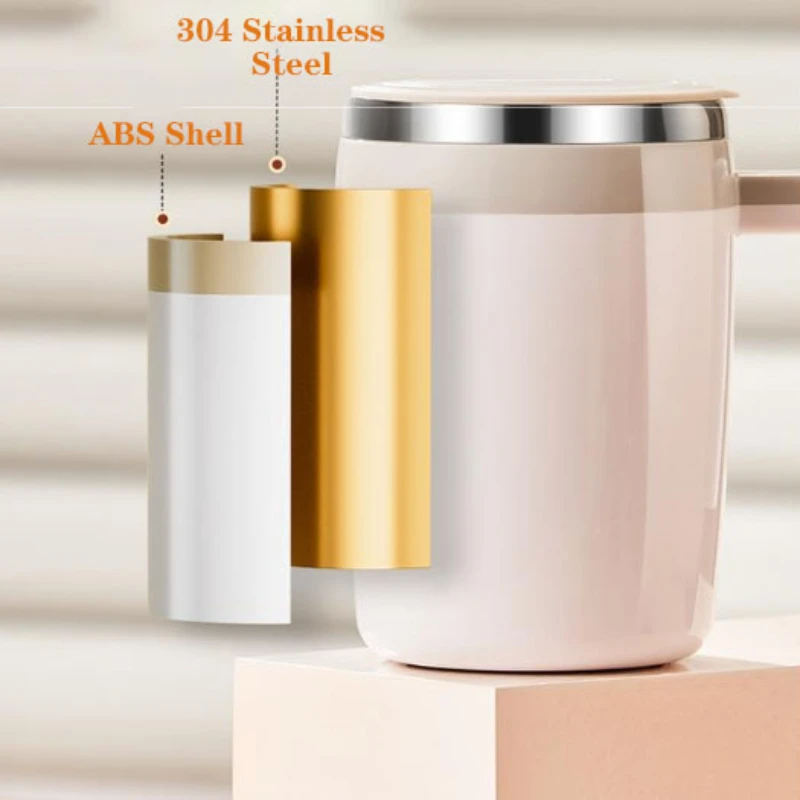 USB 충전식 자동 교반 머그잔, 스테인레스 스틸, 레이지 커피 컵, 커피 우유 믹서, 교반 컵, 400ml