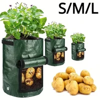 S/M/L Garden Plant Growing Bags PE Vegetable Plant Culture Bag DIY Grow Potatoes Carrots Outdoor Garden Pots 1
