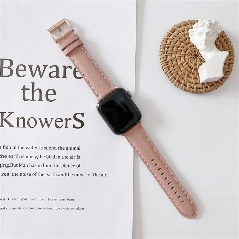 

Advanced soft V-tail leather strap suitable for Apple watch strap ApplewatchS9 8ultra 49mm series 765432SE 41mm 40mm 44mm 45mm