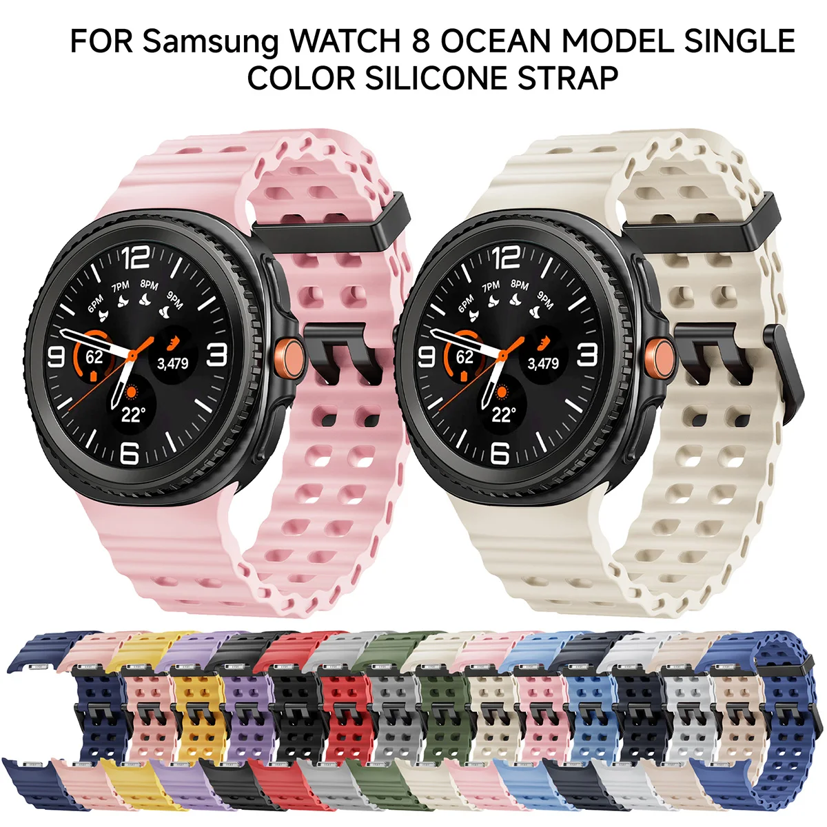 Premium Marine Silicone Sport Band for Galaxy Watch 8 and 8 Classic