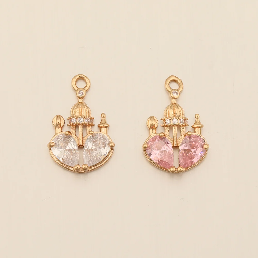 Cordial Design 50Pcs 13*19MM CZ Charms/Tower Shape/Copper Metal/DIY Jewelry Pendant/Hand Made/Jewelry Findings & Components - cordial