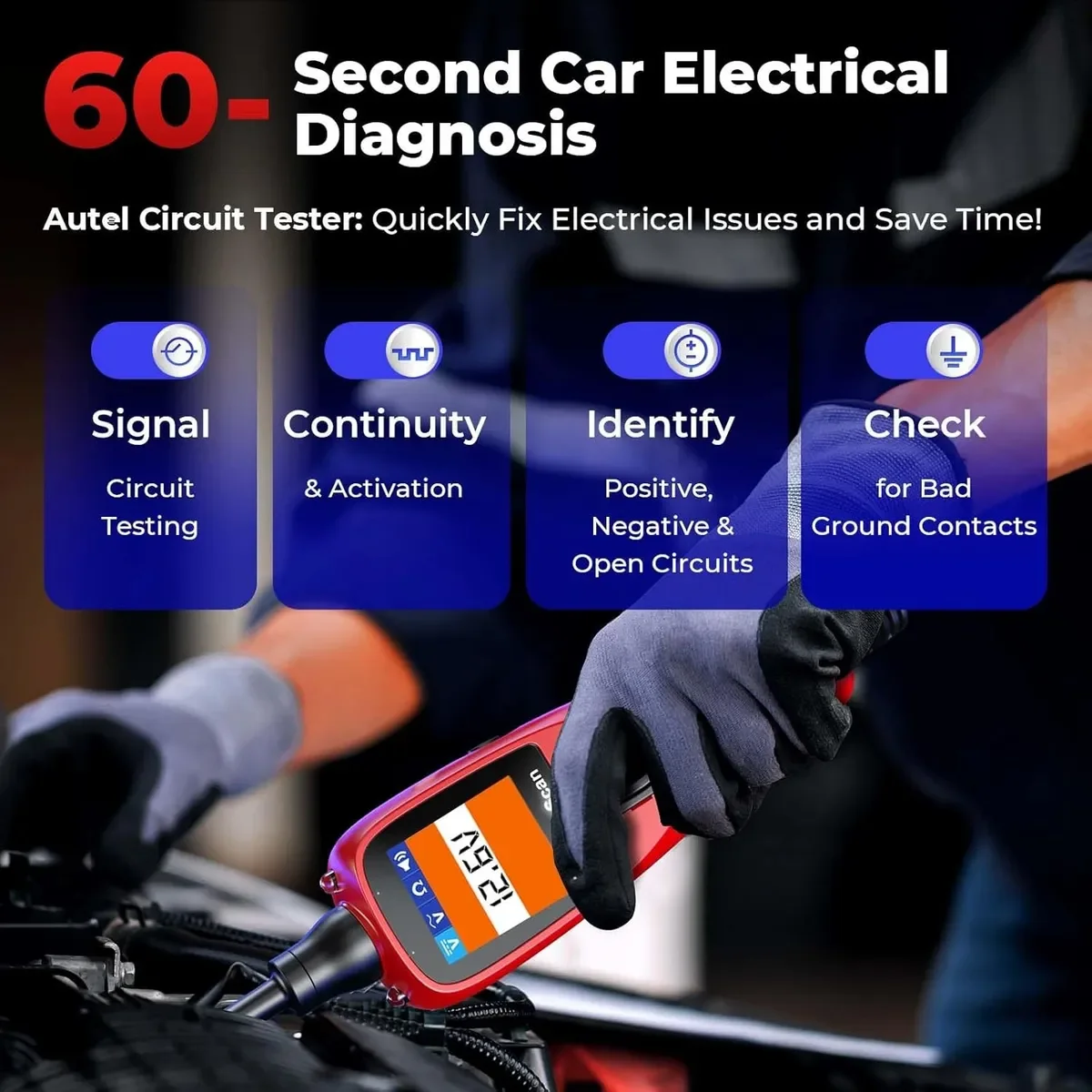 Circuit Tester Circuit Detector Probe Pen Tester Auto Diagnostic Scanner Voltage Test Pen 2025 Autel PS100 Automotive Circuit Tester Power Scan Probe Test Kit Electrical System AC DC Voltage Car Diagnostic Tool 12V 24V