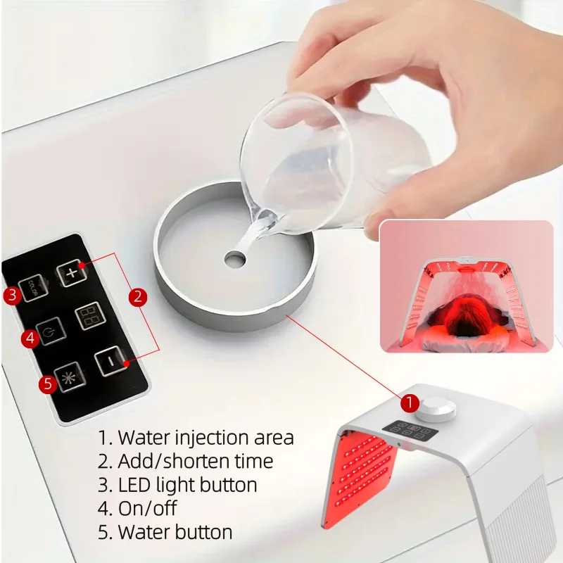 LED Photon Machine Foldable Red Light Therapy Device with Nano Spray 7-Color LED SPA Face Back Legs Skin Care Beauty Therapy skin care device