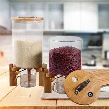Flour and Cereal Container 5L/7.5L Rice Dispenser Creative Glass Food Storage Container for Kitchen Organization 3