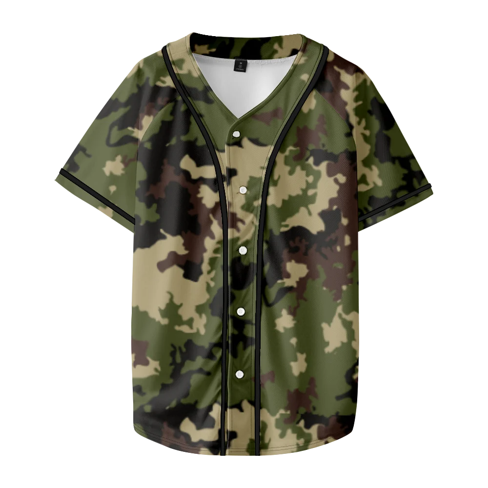 

Camouflage 3D Printin Baseball Uniform T-Shirt Tie-Dye Merch Unisex HipHop Style Streetwear Baseball Y2k Shirts For Men