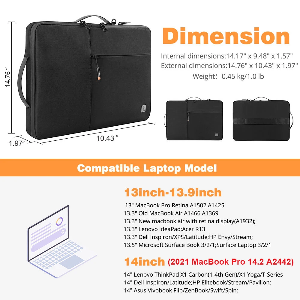 Wiwu bolsa para portátil 15.6 dupla camada