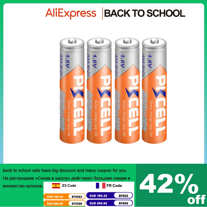 4P/8/16PC AAA battery 1.6V Ni-Zn AAA Rechargeable Batteries nizn battery 900mWh and Charger for AA/AAA NIZN
