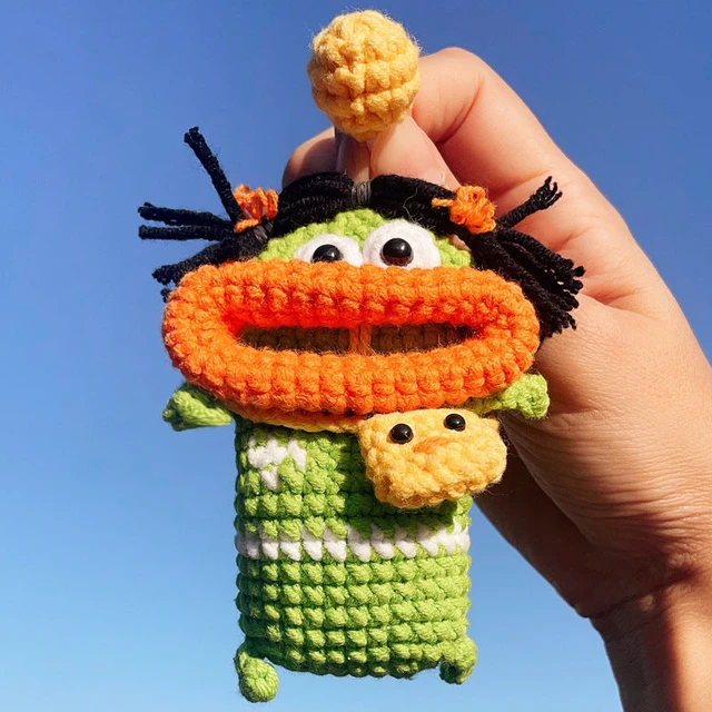 Mini Wurst Mund Lustiges Auto Schlüssel Fall Mode Handgewebte gestrickte  Anhänger Schlüsselanhänger Für Frauen Männer Kinder