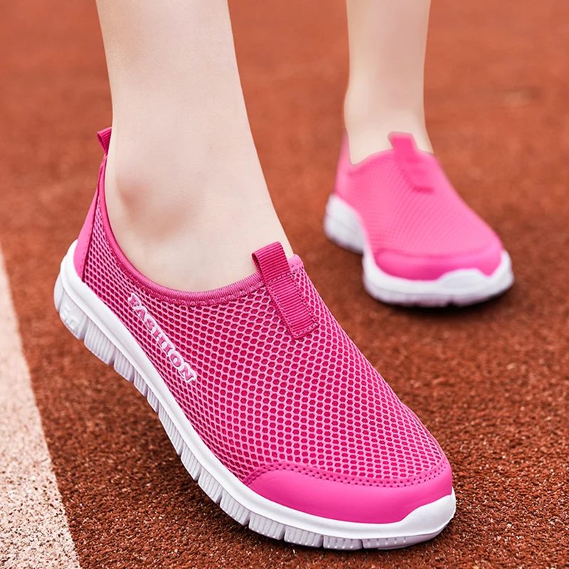 Women's Sneakers Fashion Trainers Flat Slip On Casual Shoes Plus Size