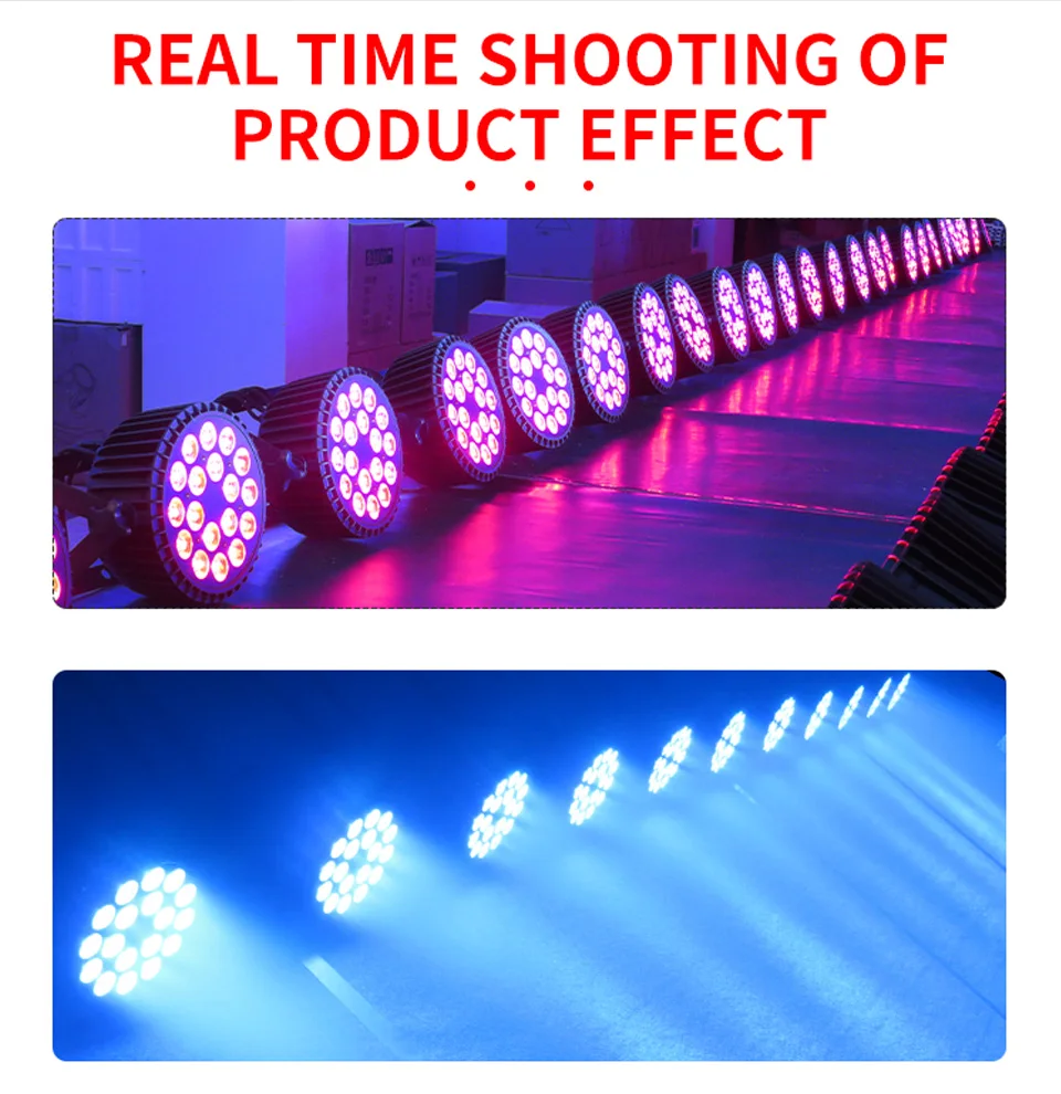 High Power 18Pcs Par Light DMX Full Color Par Light 200W Stage Wash Ambient Ligh