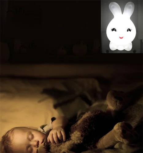 아기 침실용 토끼 LED 야간 조명, 토끼 야간 램프, EU, US, 풀인 소켓, 침대 옆 벽 램프, 4 색 5