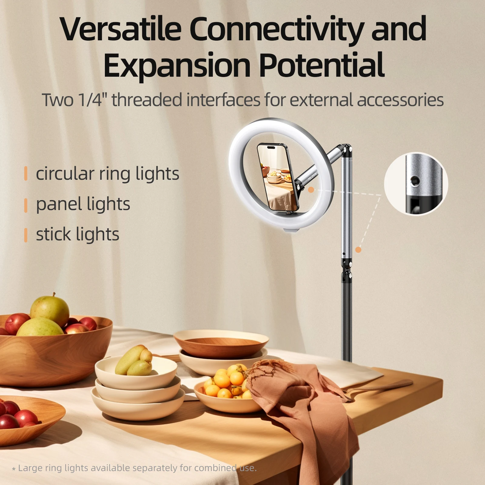 TELESIN Magnetic Mobile Phone Floor Stand Bracket