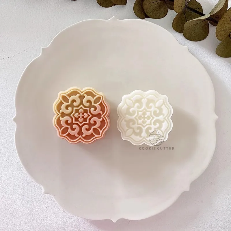 30g 50g 75g Mooncake Mould Chinese Court Style Flower Cookie Stamp Traditional Pastry And Bakery Accessories Mung-Bean Cake Tool
