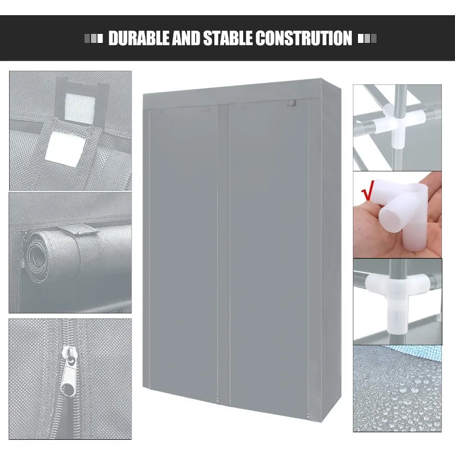 Shoe Rack Storage Organize 28 Pairs Portable Double Row with Nonwoven Fabric Cover Shoe Shelf Cabinet for Closet