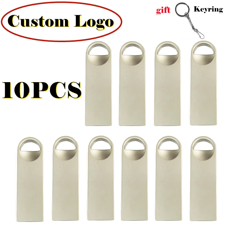

10PCS/LOT Free Logo Real Capacity Mini Usb flash drive 4gb 8gb 16gb 32gb Metal pendrive 2.0 Photography Bulk Gifts Memory Disk
