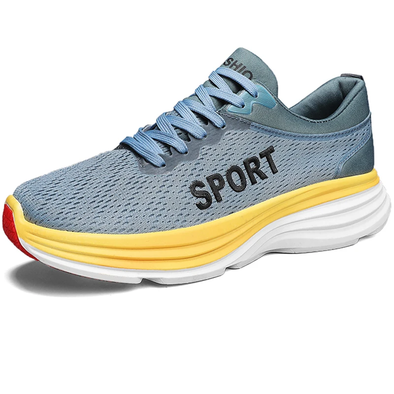 

Brand Men Running Shoes Thick Sole Breathable Sneakers Male Sport Shoes Summer Zapatillas Hombre Rubber Boots Mens Run Shoes