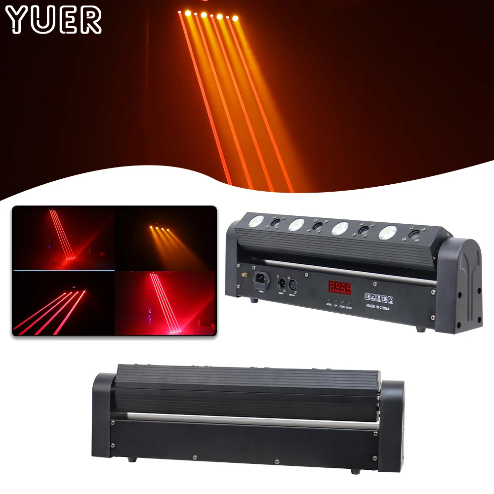 

LED 4x5w Amber RED Laser Beam Strobe Flow Line Effect DMX 8/17CH Bars KTV Performing Stage Dance Halls Wedding Washing Lighting