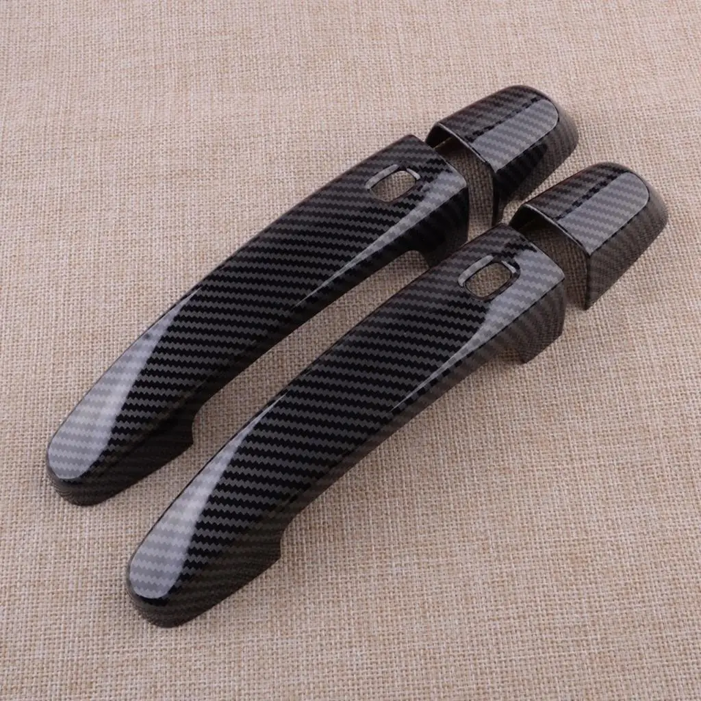 

4Pcs Car Front Door Handle Cover Trim Decor Smart Hole Carbon Fiber Style ABS Fit for Chevrolet Camaro 2016 2017 2018 2019 2020