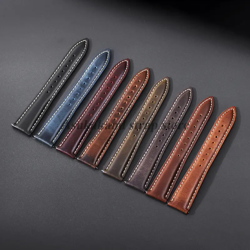 18mm 19mm 20mm 21mm 22mm Universal Vintage Oil Wax Leather Watch Straps Brown Head Layer Watch Band Men Accessories Pin Buckle - Image 4
