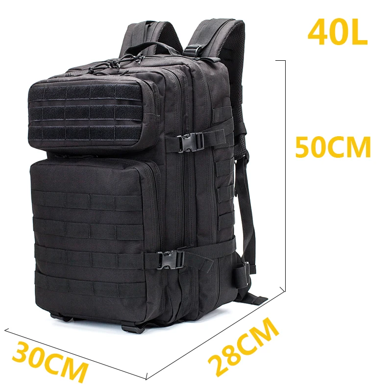 40L Military Tactical Backpack Nylon Military Backpack Molle Military Backpack Waterproof Camping Hunting Fishing Travel Bag 6