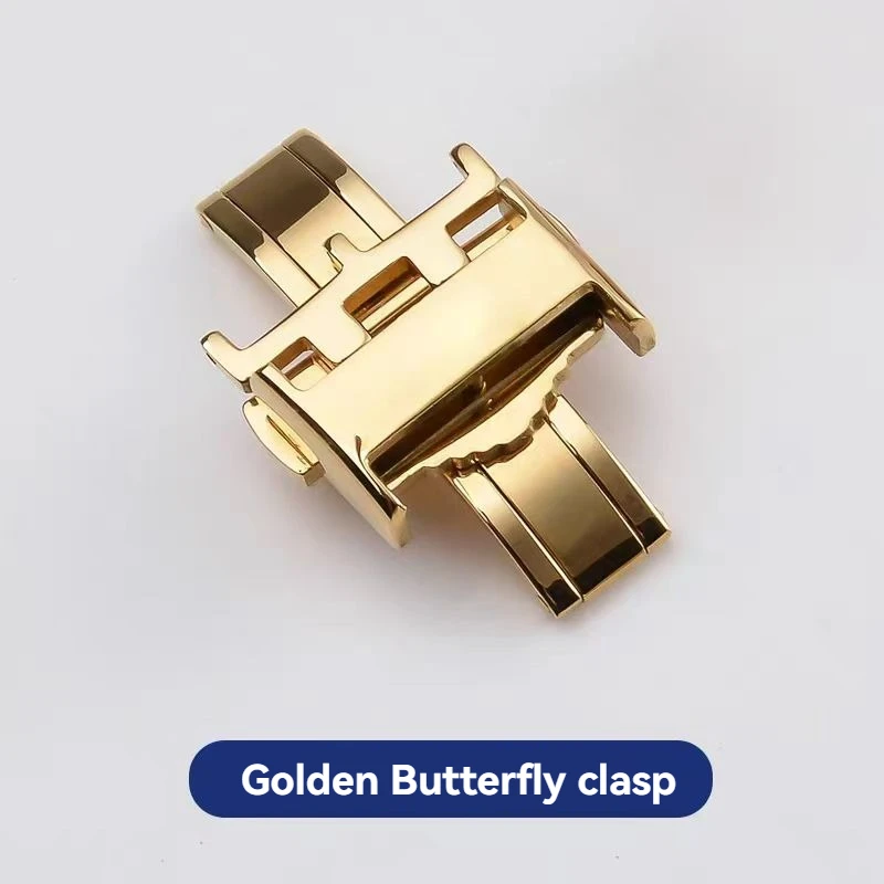 Rose Gold Double Press Butterfly Clasp Watch Strap Buckle Accessory