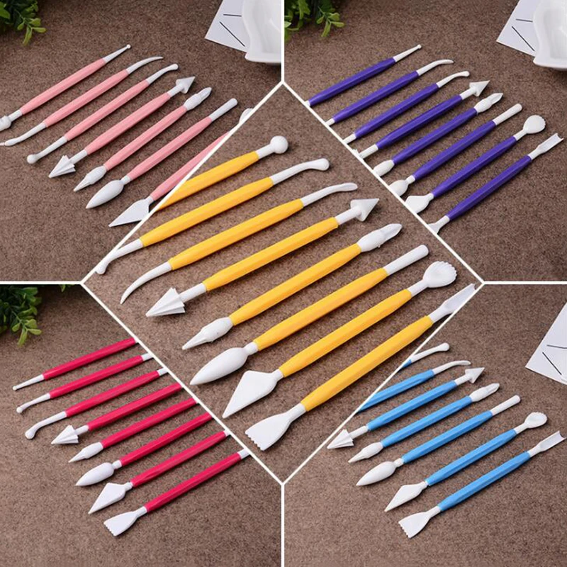 8pcs/set Double Heads Pottery Clay Sculpture Carving Tools Plastic Ceramic Polymer Playdough artistic Arts Craft Handmade Tool