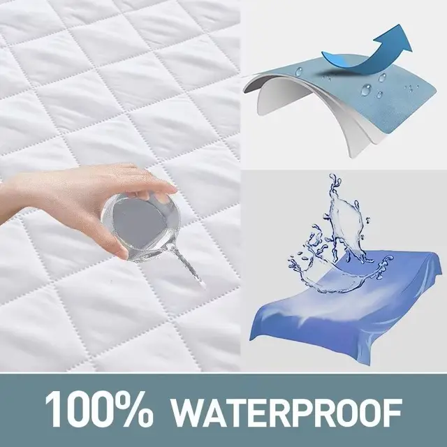 Drap-housse imperméable à ultrasons, matelas de protection, anti-acariens, anti-poussière, perméable à l'air, antibactérien, anti-nervure, couvre-lit doux et sain 4